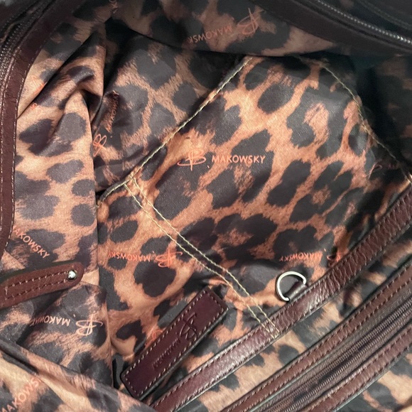 B.Makowsky pony hair and leather leopard print purse. - Picture 3 of 3